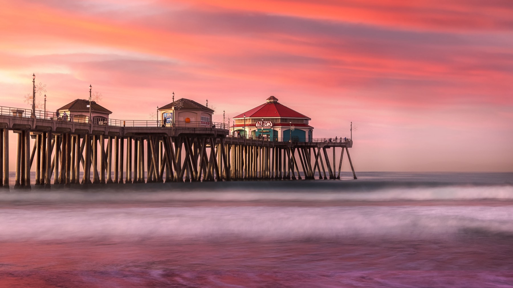 Huntington Beach Pier at sunset