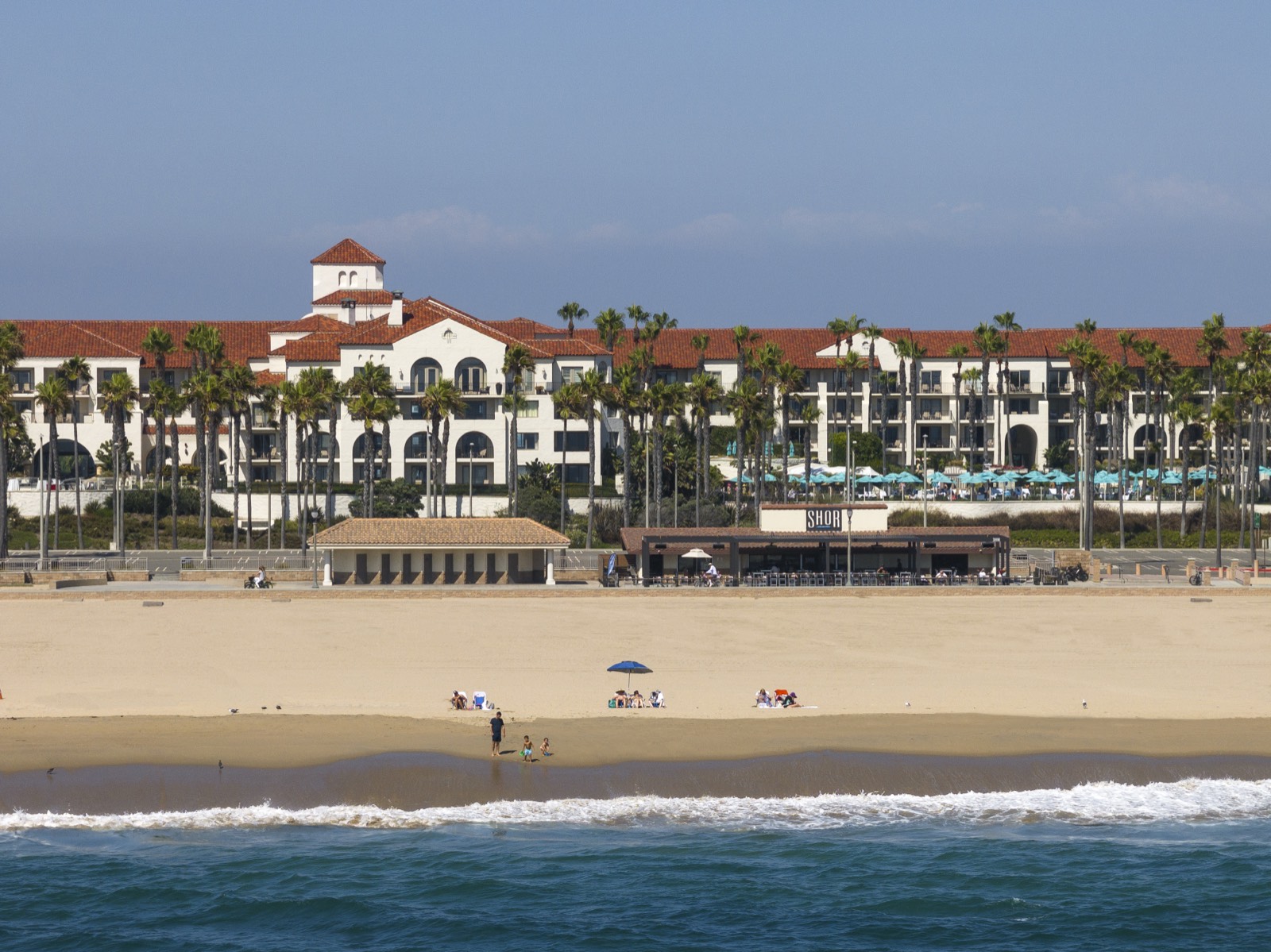 Hotel exterior and beach